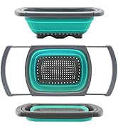 Qimh Colander collapsible, Colander Strainer Over The Sink Vegetable/Fruit Colanders Strainers Wi...