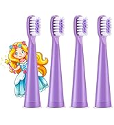 Vekkia Princess Electric Toothbrush Replacement Heads - 7X More Plaque Removal, End-Rounded 3D Cu...