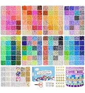 Redtwo 32000 Pcs Clay Beads Bracelet Making Kit, 9 Boxes 192 Colors Friendship Bracelet Kit Flat ...