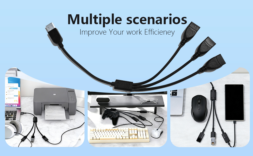 USB Splitter 1 in 3 Out