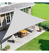 Amagenix Sun Shade Sail 16'X16'X16' Curved Edge Outdoor Shade Canopy Light Grey Breathable 95% UV...