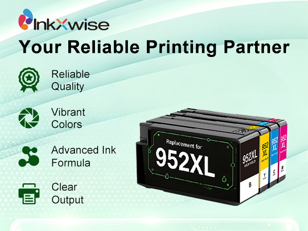 952XL INK cartridges Fade-resistant, crisp print quality