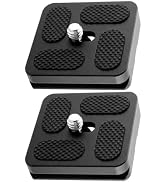 KALLORY 2pcs 1/4 Inch Aluminum Alloy Camera Tripod Quick Release Plate Adapter Mount for DSLR Rig...