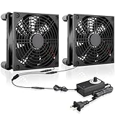 MEGAttA Computer Fan with AC Plug,80mm x25mm Cooling Fan PC 12V Case Fans,100-240vAC to 3-12vDC V...