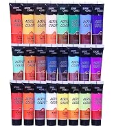 SNOW COOLER Acrylic Paint Set, 24 Colors Acrylic Paint Art Craft Paints Supplies Kit Gifts Non To...