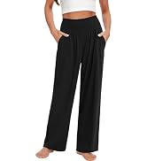 iniber Women's Wide Leg Casual Loose Lounge Pants Yoga Sweatpants High Waisted Comfy Pajama Flowy...