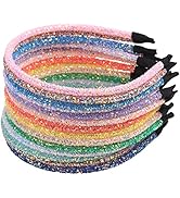 XIMA 14pcs Glitter Headbands for Girls Skinny Sparkle Hairbands Women Hair Loop Hair Accessories