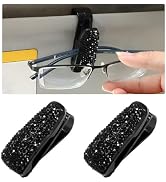 Wevdn 2 PCS Car Sun Visor Glasses Holder, Fashion Bling Car Eyeglasses Sunglasses Hanger for Wome...