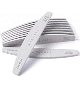 Makartt Nail File: Professional Nail Files, 100/180 Grit Emery Boards for Nails, 10 Pcs Zebra Dou...