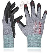 DEX FIT Nitrile Work Gloves FN330, 3 Pairs, 3D-Comfort Stretchy Fit, Firm Grip, Thin & Lightweigh...