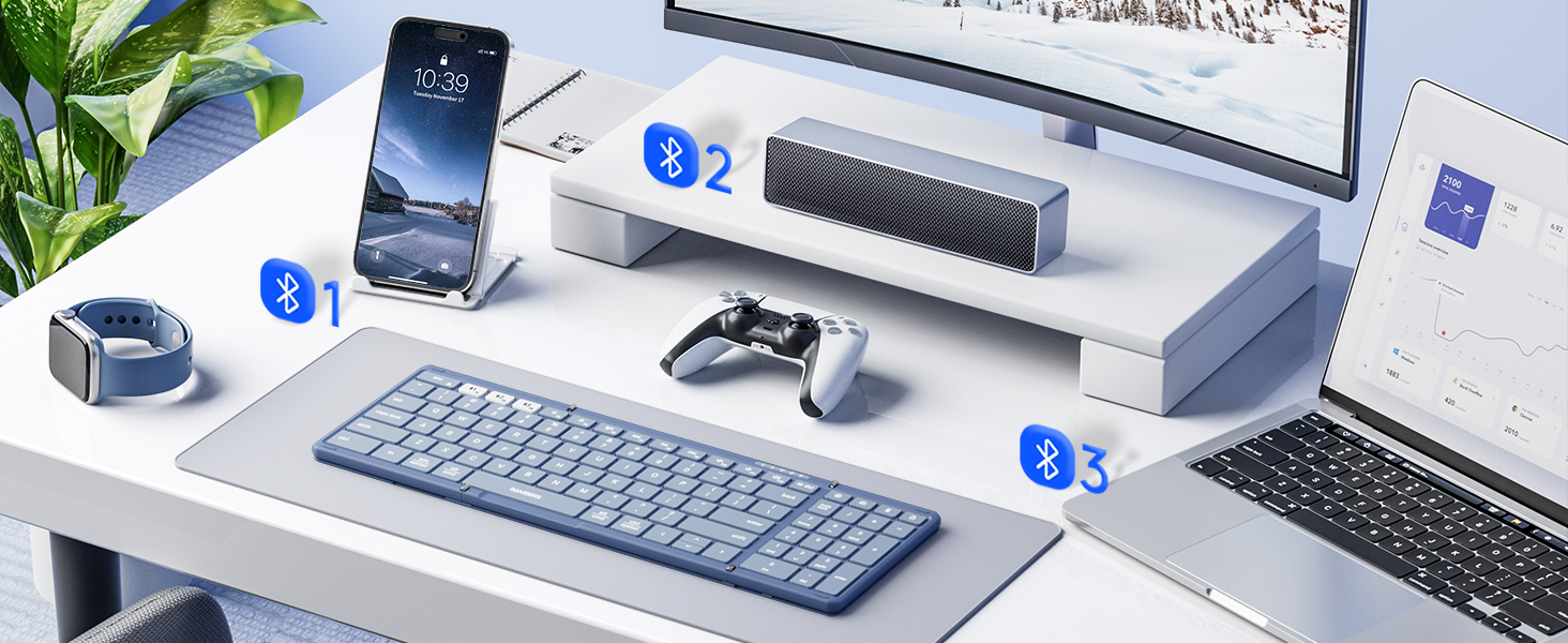 Multi-device folding keyboard
