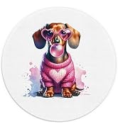 XUNLURY Dachshund Dog Mouse Pad, Pink Bubble Gum Weiner Dog Mouse Pads for Wireless Mouse Compute...