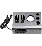 BYOOTIQUE 6-Hole Tabletop Blow Dryer & Hair Iron Holder Salon Appliance Stand with 3 Outlets Hair...