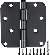 3 Pack Black Door Hinges Black Matte 4 Inch 5/8" Radius Black Hinges for Doors 4 Inch Exterior/In...