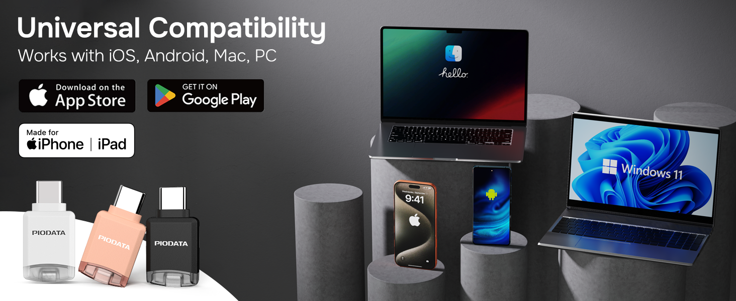 Universal Compatibility with all USB-C connected devices or use an adapter to connect other devices