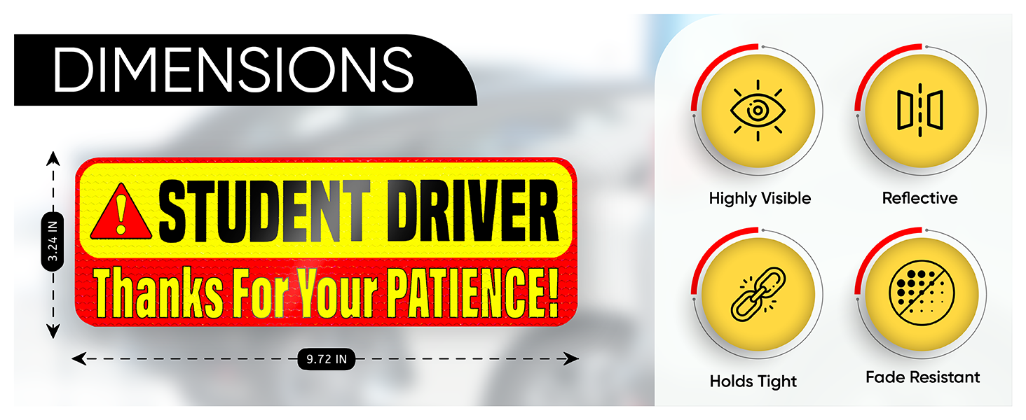 Student Driver Magnet 3.25" by 9.75"