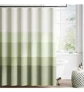 jinchan Ombre Forest Green Striped Shower Curtain Waterproof Fabric Shower Curtains for Bathroom ...