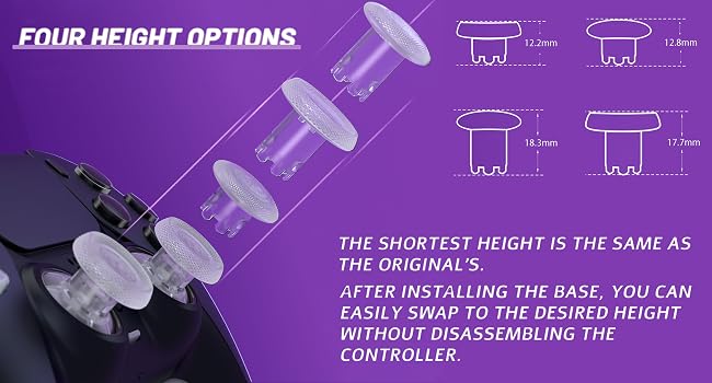 eXtremeRate ThumbsGear EDGE V3 Interchangeable Thumbsticks for PS5, PS4 Controller Analog Joysticks