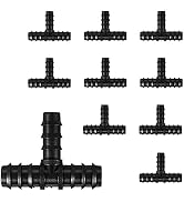BEADNOVA Drip Irrigation Parts 10 Pcs 1/2 Inch Barbed Tee Couplings Drip Irrigation Fittings Drip...