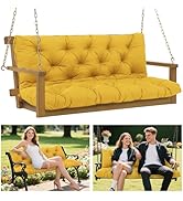Cushions for Outdoor Swing Waterproof Extra 5" Thick Porch Swing Replacement Cushions with Backre...