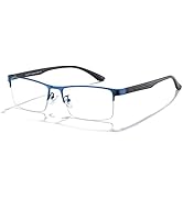 Cyxus Blue Light Glasses for Men Semi Rim Glasses Crystal Lens Rimless Glasses Computer Glasses U...