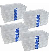DUOFIRE Plastic Organizer Container Storage Box Adjustable Divider Removable Grid Compartment for...