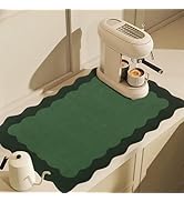 CQKEDMA Scalloped Cute Coffee Mat Dish Drying Mats for Kitchen Counter, Kitchen Decor, (12"x19", ...