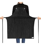 ROTANET Stripe Stretch Apron for Men Women Cooking Big and Tall Large Chef Striped Pinstripe Apro...