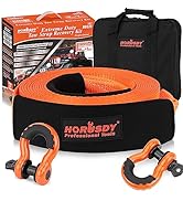 Tow Straps Heavy Duty with Hooks 3" x 30' (35,000lbs), HORUSDY Heavy Duty Recovery Strap. 100% Ny...