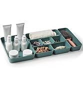 ISSEVE 8Pcs Nesting Silicone Drawer Organizer Set, 4 Size Versatile Vanity Bathroom Drawer Organi...