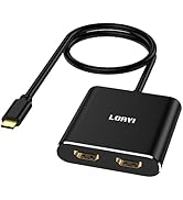 Loryi USB C to Dual HDMI Adapter 4K@60Hz, Dual HDMI Splitter, Supports Extended Mode, HDMI Cable ...