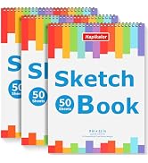 Hapikalor 3-Pack 50 Sheets 9" x 12" Sketch Book, Spiral Bound Art Sketchbook, Bulk School Supplie...