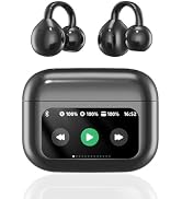 Yeabomy Clip On Ear Headphones, Open Ear Earbuds Wireless Bluetooth 5.4, Clip On Earbuds with LCD...