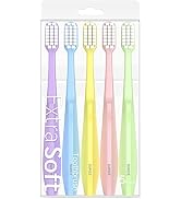 SUREE Extra Soft Toothbrush for Sensitive Teeth and Gums (5 Pack), Ultra Soft Toothbrush with 100...
