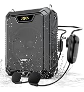SHIDU 30W Voice Amplifier with Wireless Microphone, IPX6 Waterproof Amplifier Wireless & Wired Mi...