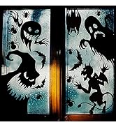 CCINEE Halloween Window Cling Sticker,Giant Spooky Monster Silhouette Window Decal for Halloween ...