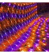 kemooie Outdoor Halloween Net Lights,198 Leds 9.8FT x 6.6FT Net Lights, Connectable 8 Twinkle Mod...