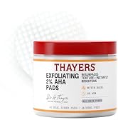 Thayers Exfoliating 2% AHA Toner Pads, Dual-Sided Exfoliating Pads with Witch Hazel, Glycolic Aci...