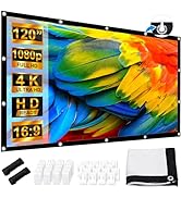 Projector Screen 120 Inch, LEORFI Portable Projector Screen Outdoor 16:9 HD 4K, Washable Foldable...