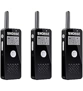 SINORISE Mini Walkie Talkies, 3 Pack Two-Way Radios with Earpiece & Microphone, Lightweight Weara...