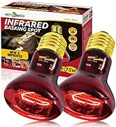 REPTIZOO 75W Reptile Heat Lamp Bulb 2PCS Infrared Heat Emitter Red Heat Lamp for Reptile Amphibia...