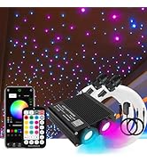 AKEPO 2 Light Color 32W Dual-Head RGBW Music Activated Fiber Optic Lights, 670pcs of Mixed Optica...