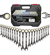 NOEAIKE 22-PCS Ratchet Wrenches Set,Anti-slip Teeth,Ratcheting Combination Wrench Sets Metric 6-1...