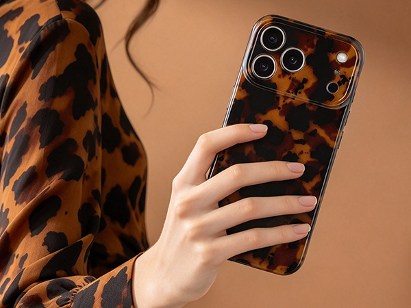 Wlxee for iPhone 17 Pro Max Case Aesthetic Tortoise Shell Leopard Pattern