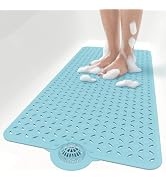 OTHWAY Bath Mat for Tub Non Slip: 39" X 17" Long Bathtub Mat with Hair Catcher¦Big Drain Holes Sh...