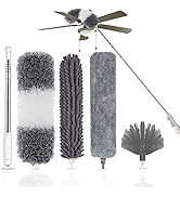 Microfiber Duster with Extension Pole 30-100 Inches - 5PCS Set of Dusters for Cleaning High Ceili...