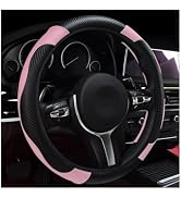 povtii Car Steering Wheel Cover, 15 Inch Leather Breathable Auto Steering Wheel Protector, Comfor...