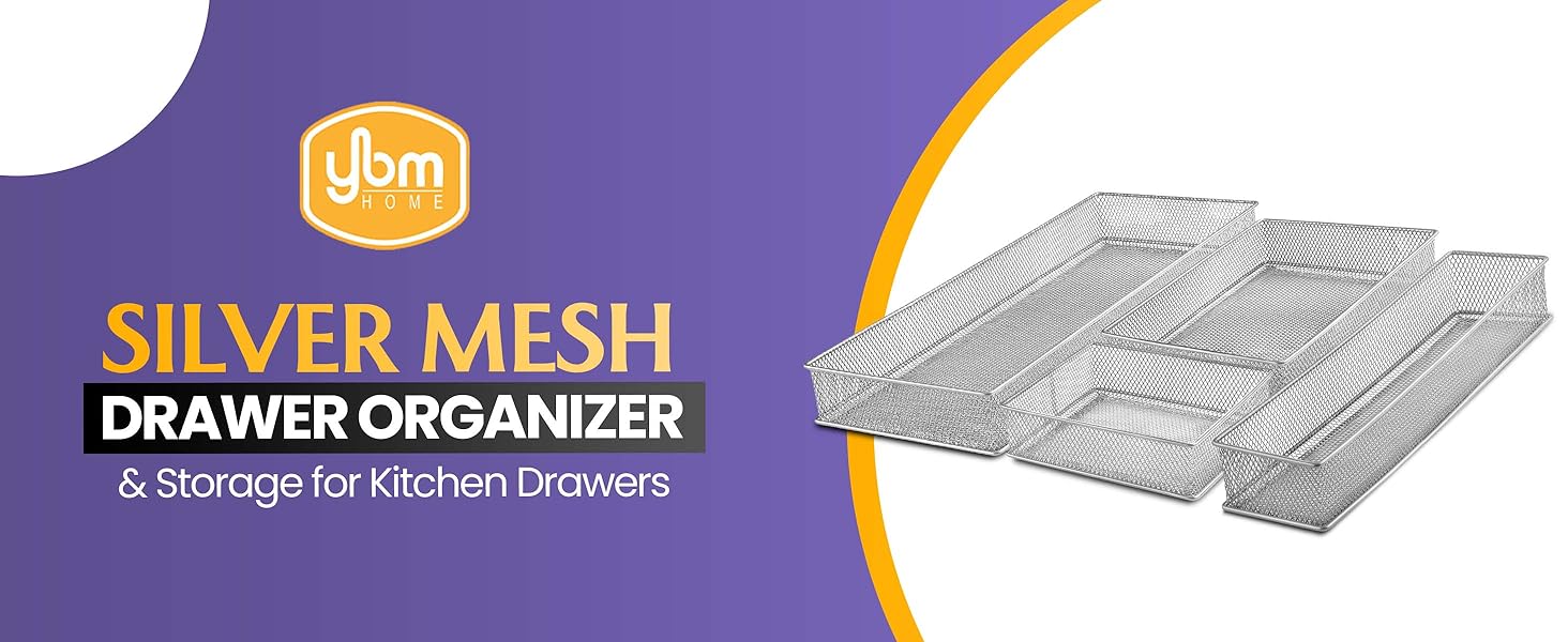 silver mesh drawer organizer