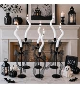 AYGXU Halloween Decorations Indoor-6 Pcs Twisting Ghost Candles with Ribbons Decor,Taper Candles,...