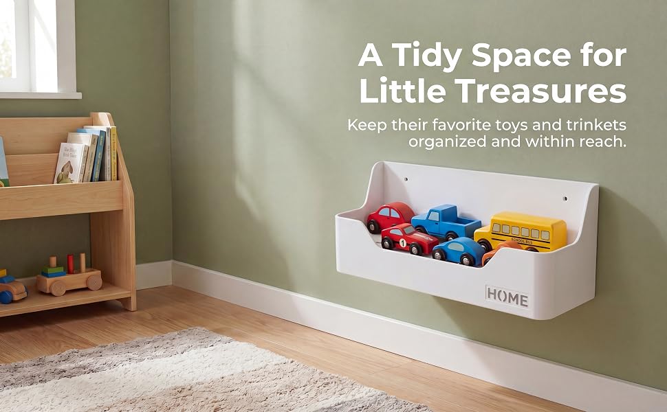 Wall Mounted Plastic Shelf,Storage Organizer White